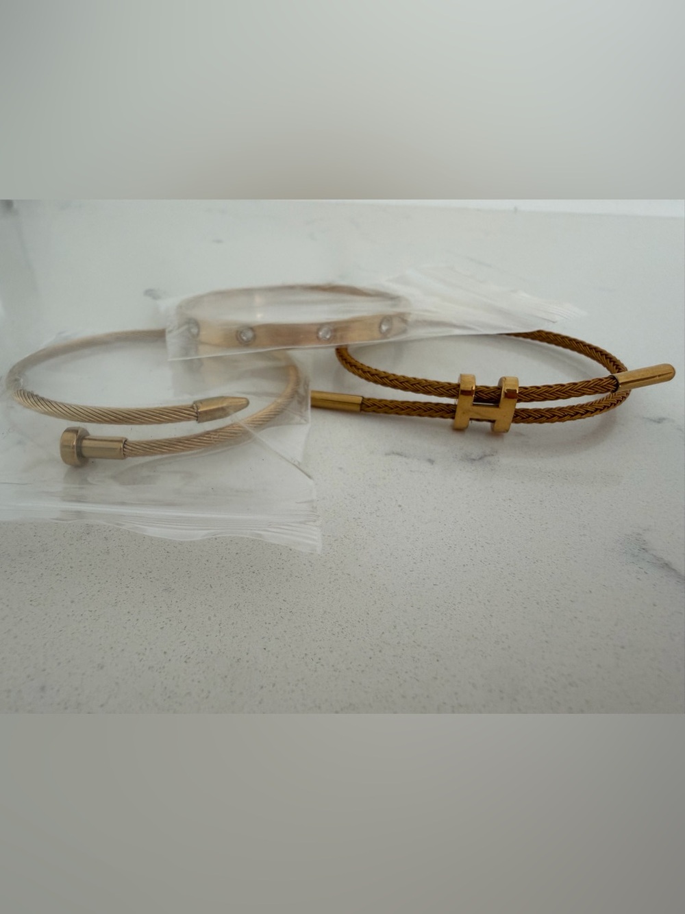 Bundle Inspired Luxury brands fantasy Gold-Tone Bracelets